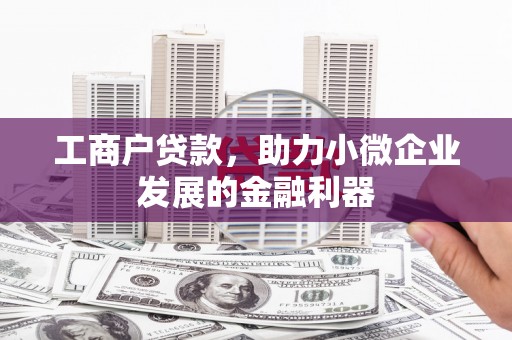 信丰工商户贷款，助力小微企业发展的金融利器