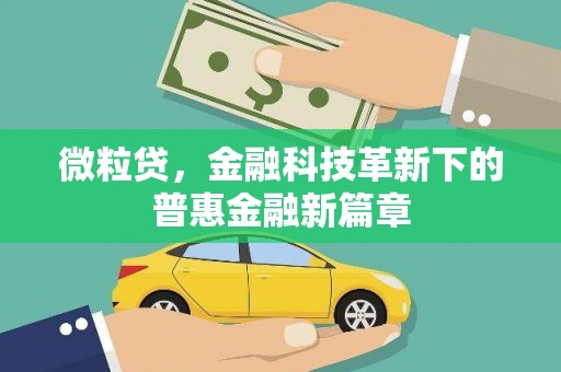信丰微粒贷，金融科技革新下的普惠金融新篇章